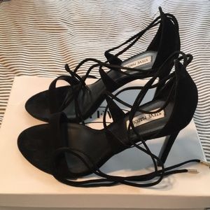 Steve Madden President blk suede heels sz 9